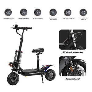 5600W-8000W Foldable Electric Scooter Adult Dual Motor 11in Turbo Off Road TirIM