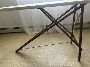 Antique Vintage Wooden Ironing Board With Beautiful Patina And Wear On It