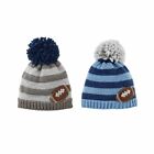 Mud Pie Baby Boy Sport Football Knit Hat 6-18 M Choose Color Blue or Grey NEW
