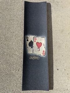 Mob Skateboard Graphic Grip Tape Pocket Aces Bullets Poker Hand Painted