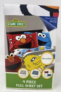 Sesame Street 4-piece Full sheet set Elmo Cookie Monster Big Bird Squad - NEW