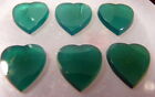Vintage Green Onyx HEARTS *Lot of 6* Cabochon Loose Gemstone 14mm x 13mm
