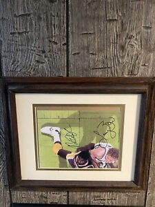 Larry Bird Magic Johnson autographed picture in frame Got In Person No COA.