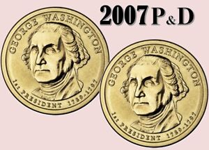 💰 2007 P&D - George Washington - Presidential $1 Coin program - UNC - US mint