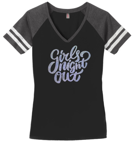 Women's Girl's Night Out T-Shirt Ladies Shirt S-4XL V-Neck