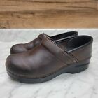 Women's 5.5 6 36 Dansko Professional Stapled Clogs Antique Brown Oiled Leather