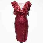 NWT Dear Moon Women's Garnet Red Sequin Mini Dress Size 5