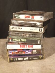 Anthrax, Quiet Riot, AC/DC, Motley Crue Lot of  8 Metal/ Rap Cassette Taps