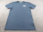 The North Face Shirt Mens Small Blue White Logo Large Back Graphic Adult Men