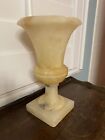 Vintage Italy Heavy 10 Inches Tall Urn Alabaster Vase