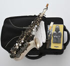 Satin nickel Black Curved Soprano Saxophone Bb Saxofon WSS-656 FREE SHIPPING