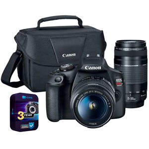 Canon EOS Rebel T7 DSLR with EF18-55mm + EF 75-300mm Zoom Kit + 3 Year Warranty