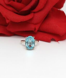 Sterling Silver Simulated Blue Topaz  Ring Size 7 4.61g CAT RESCUE