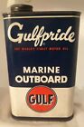 Vtg GULFPRIDE Marine Outboard MOTOR OIL Tin Can Advertising Gulf Oil Gas Co.