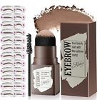 Eyebrow Stamp Brow Shaping Kit Definer Makeup Powder Stencils Dark Brown WB-2