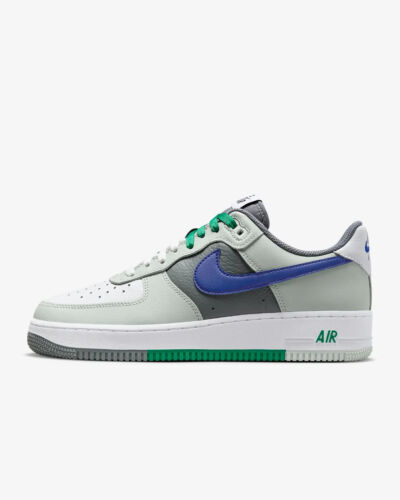 New Nike Air Force 1 '07 LV8 Shoes - Light Silver/ Royal Blue (FD2592-001)
