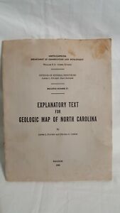 Explanatory Text for Geologic Map of North Carolina 1958 NC Dept of Conservation