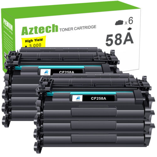 No Chip 6PK CF258A 58A Toner Cartridge For HP LaserJet Pro M404 M404n M428fdw