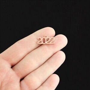 Year 2022 Rose Gold Stainless Steel Charm - SSP528