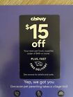 Chewy Coupon $15 OFF $49 Or More NEXT Order Exp. 7/31/2024 Pet Food & Supplies