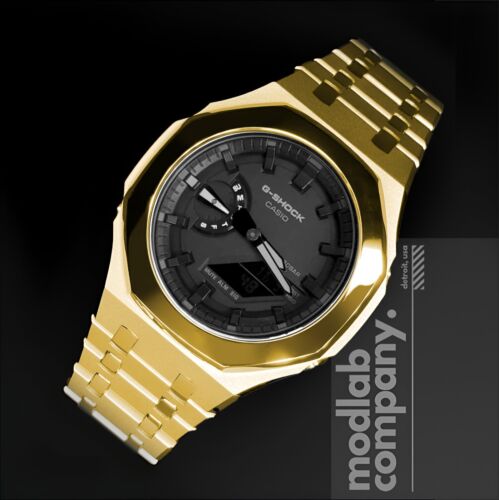 New 2024 Gold Custom Casio G-Shock GA2100 Mod Watch Casioak Gift For Man