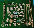 Vintage Gold & Silver Tone Jewelry Lot Kramer Coro Eisenberg Ice Contain Silver