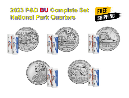 2023 Uncirculated P&D Complete Set of 5 National Park Quarters - 10 Coins