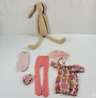 Maileg Girl Bunny Plush Stuffed Animal Pink Ears Clothing Lot