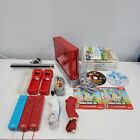 Nintendo Wii 25th ANNIVERSARY Red Console + 11 GAMES +5 Remotes [TESTED/ WORKIN]