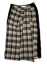 Zara Plaid Wool Draped Midi Skirt Size Small