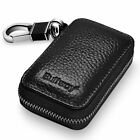 Buffway Car Key case,Genuine Leather Car Smart Key Chain Keychain Holder Metal H