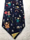 MUSEUM ARTIFACTS MENS TIE NAVY BLUE WITH CHILDREN AND HEARTS 4 X 58 NWT