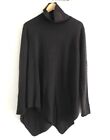 Magaschoni Cashmere Sweater Tunic Asymmetrical Dark Brown Turtle Neck Size XL