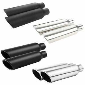 Universal Angle Cut Stainless Steel Exhaust Tips 2.5