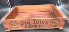 Wells & Wade Big Juicy Cherries Cherry  Wooden Crate Wood Box