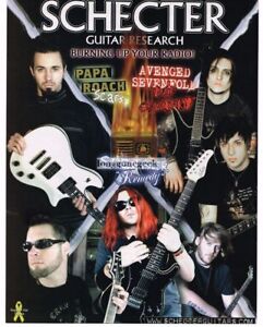 2005 SCHECTER Electric Guitars PAPA ROACH Seether AVENGED SEVENFOLD Vintage Ad