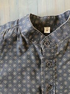 Wah Maker Western Black Half Button M Shirt Pullover Frontier Banded Scully Star