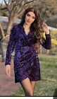 ZARA NWT WOMAN SEQUIN COLLAR BLAZER MINI DRESS Purple Size M 0387/195