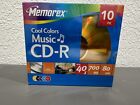 NEW Memorex Cool Colors CD-R 10 Pack 700 MB 80 Min 40X Music Blank Media CDs
