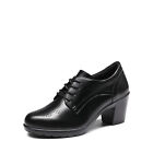 Women Classic Oxford Shoes Round Toe Chunky Block Heel Office Comfort Pump Shoes