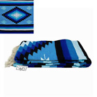 Mexican Blanket Vintage Style Blue Diamond X Large Native Serape Saltillo
