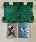 New ListingVintage Green Plastic Playing Cards Holder and Two Unopened Playing Card Decks