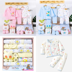 US 18 Pcs 0-6 Months Newborn Baby Boys Girls Outfit Essentials Layette Gift Set