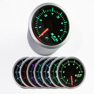 Car Auto Tachometer Gauge RPM Tacho Meter 7 Color LED display 2'' 52mm