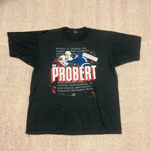Vintage Bob Probert Shirt Mens XL Black 1990s NHL Hockey Detroit Red Wings
