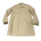 Club Monaco Trench Coat Womens Medium Tan Lined Vented Collared Button Front