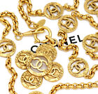 CHANEL CC Logos PARIS Cross Coin Chain Necklace 31