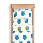 Owl Print Crib Bedding Set Toddler Bedding Set Reversible Cotton Duvet Cover