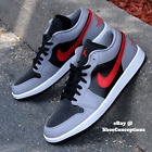 Nike Air Jordan 1 Low Shoes Cement Gray Fire Red Black FZ4183-002 Multi Size NEW