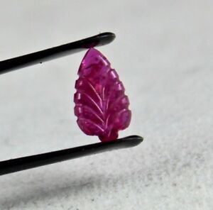 OLD NATURAL NO HEAT RUBY CARVED LEAVES 2.07 CARATS GEMSTONE FOR RING PENDANT